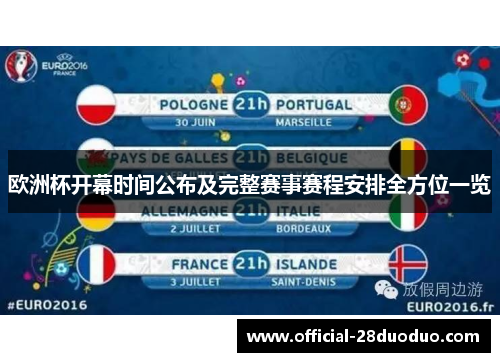 欧洲杯开幕时间公布及完整赛事赛程安排全方位一览